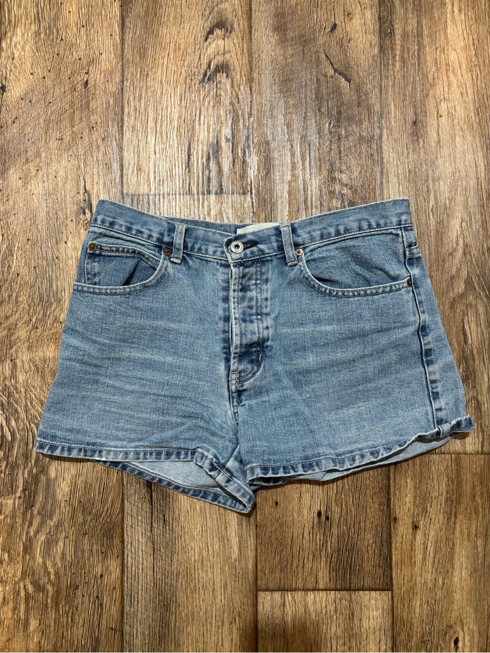 GAP Light Blue Denim High-Rise Jean Shorts- Vintage Button Fly